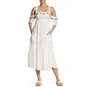 NWT Red Carter  Dress White Midi Dress, size S,